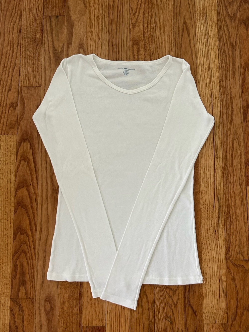 Brandy Melville White Long Sleeve V Neck